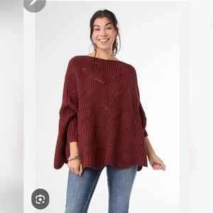 Elegant Burgundy Knit Sweater Sz XS